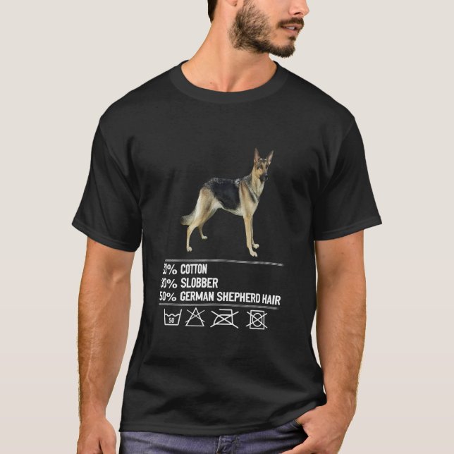 Camiseta GSD101 - 20% Algodón 30% Slobber 50% Pastor Alemán (Anverso)