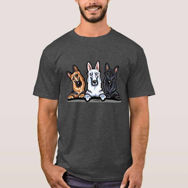 Camiseta GSD Blanco negro y Tan (Anverso)