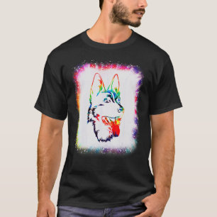 Camiseta Gsd German Shepherd Dog Boy Chica Tie Dye Bleach E