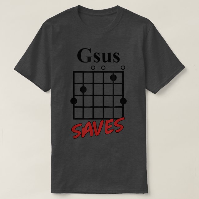 Camiseta Gsus Guitar Saves 974 (Diseño del anverso)