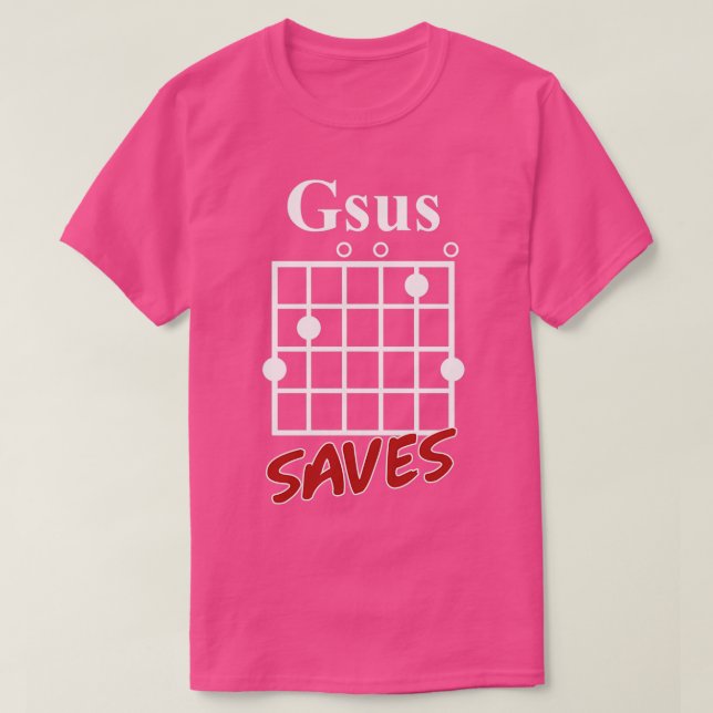 Camiseta Gsus Saves Chord Funny Guitar Lover Regalo (Diseño del anverso)