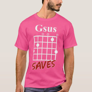 Camiseta Gsus Saves Chord Funny Guitar Lover Regalo