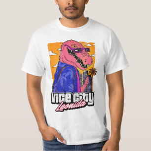 Camiseta GTA 6 Leonida Vice City Dinosaur Gráfico Retro