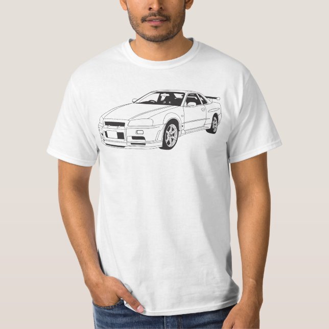 Camiseta GTR de Nissan Skyline R34 (Anverso)