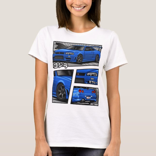 Camiseta Gtr R34 Manga Lovers T-ShirtGTR R-34 Manga (Anverso)