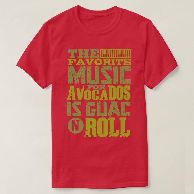 Camiseta Guac aguacate de la percusión de la guitarra en lo (Diseño del anverso)