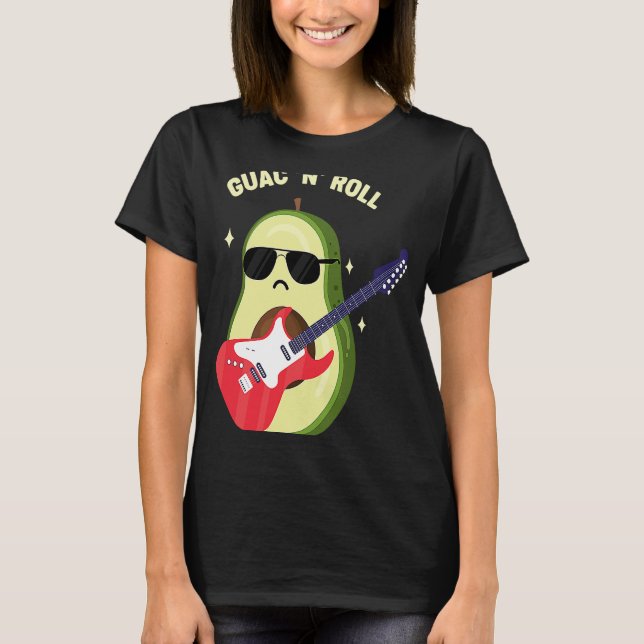 Camiseta Guac N Roll Aguacate Rockstar (Anverso)