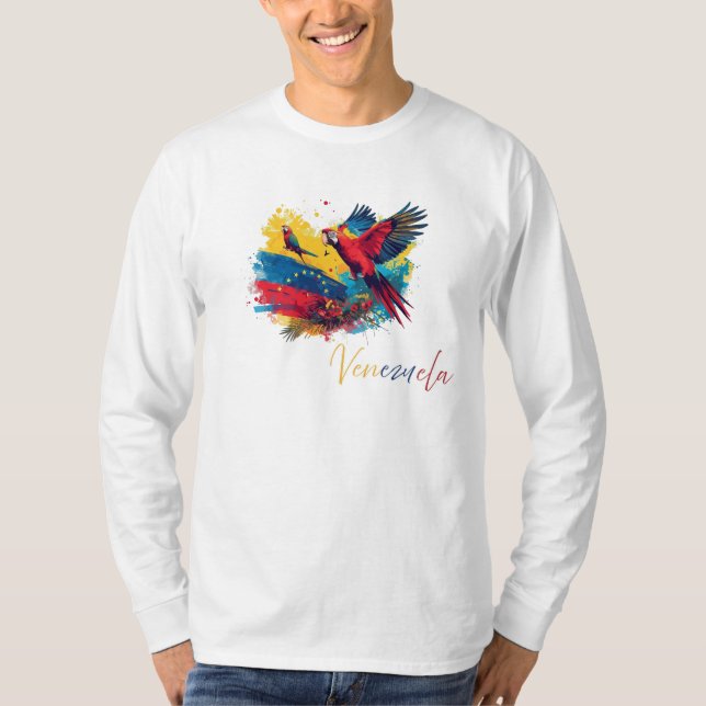 Camiseta Guacamayas de Venezuela con Bandera  (Anverso)