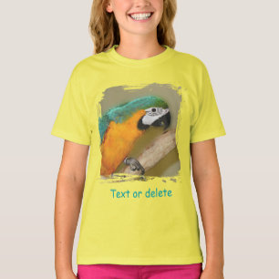Camiseta Guacamayo azul y dorado personalizado