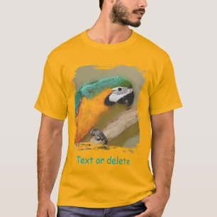 Camiseta Guacamayo azul y dorado personalizado