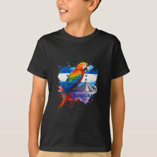 Camiseta Guacamayo Escarlata Bandera Hondureña Copan Hondur