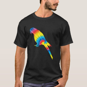 Camiseta Guacamayo Tie Dye Estampado Arcoíris Loro Pájaro H