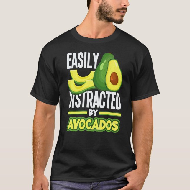 Camiseta Guacamole de Aguacate Fácilmente Distraído Comida  (Anverso)