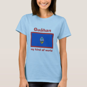 Camiseta Guam Bandera + Mapa + Texto
