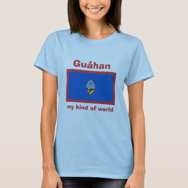 Camiseta Guam Bandera + Mapa + Texto (Anverso)