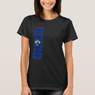 Camiseta Guam con los colores de la bandera a un lado de
