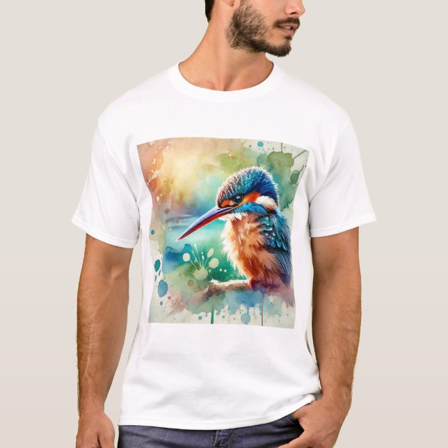 Camiseta Guam Kingfisher Bird 150624AREF120 - Watercolor (Anverso)