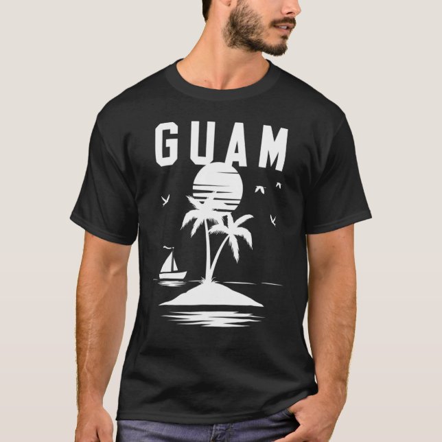 Camiseta Guam Seal Negro N Blanco (Anverso)
