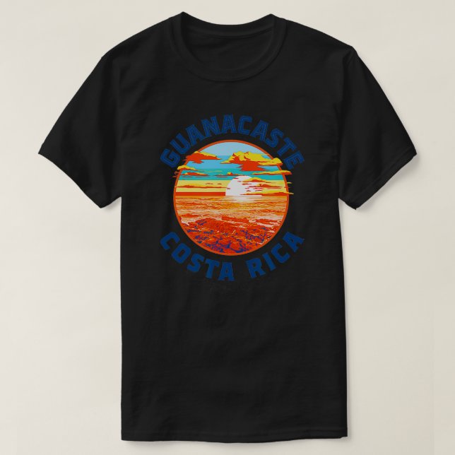 Camiseta Guanacaste Costa Rica Retro Beach Surf Gra (Diseño del anverso)