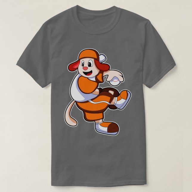 Camiseta Guante de beisbol de perro 2 (Diseño del anverso)