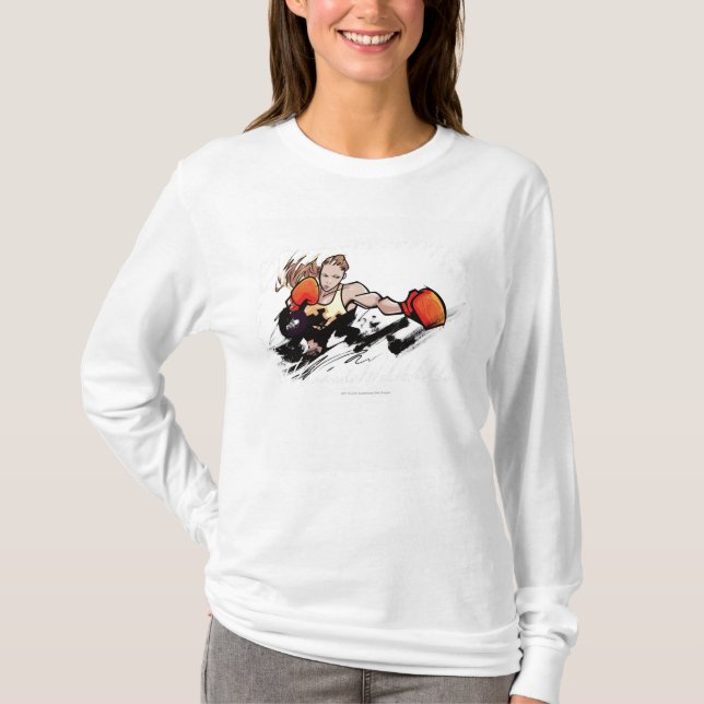 Camiseta Guante de boxeo de la mujer que lleva (Anverso)