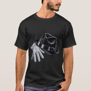 Camiseta Guante de diamantes brillantes y sombrero fedora P