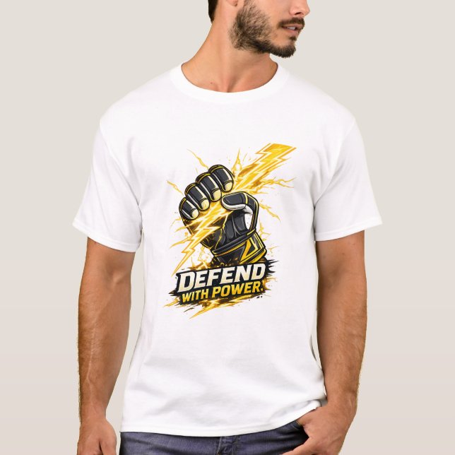 Camiseta Guante de Portero Relámpago | Defiende con Poder (Anverso)