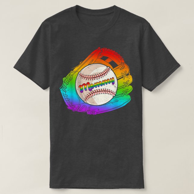 Camiseta Guantes de Béisbol Mami Game Day Orgullo LGBT Mes  (Diseño del anverso)