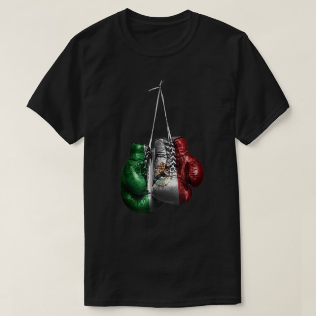 Camiseta Guantes de boxeo - Bandera de México 464 (Diseño del anverso)