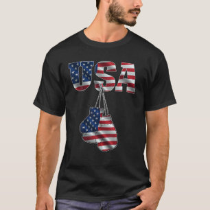 Camiseta Guantes De Boxeo Bandera Estadounidense 4 De Julio