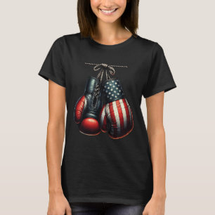 Camiseta Guantes de boxeo con bandera de EE. UU. del 4 de j