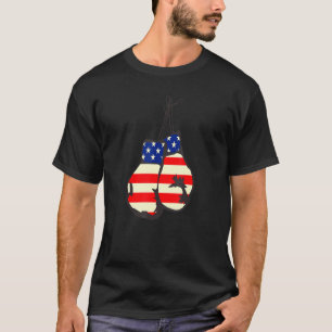 Camiseta Guantes de boxeo de época Bandera estadounidense