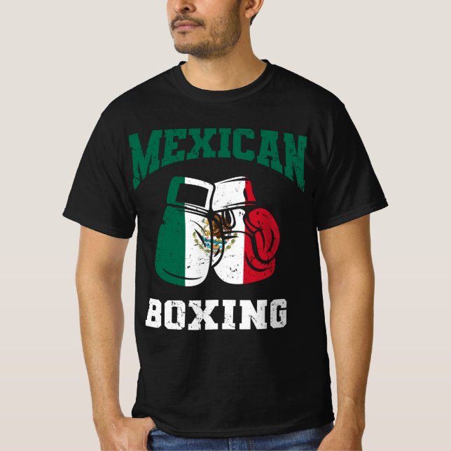 Camiseta Guantes de boxeo de la bandera mexicana (Anverso)