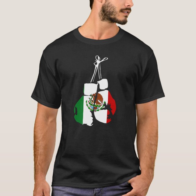 Camiseta Guantes De Boxeo De México Con Bandera Mexicana Pa (Anverso)