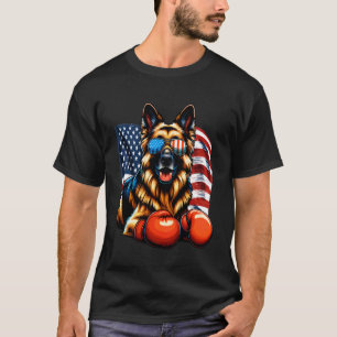 Camiseta Guantes de boxeo de perro pastor alemán patriótico