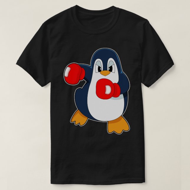 Camiseta Guantes de boxeo de pingüino 1 (Diseño del anverso)
