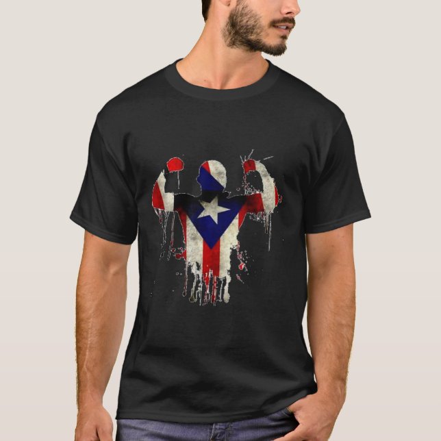 Camiseta Guantes de boxeo de Puerto Rico Boxeo Ropa Uni (Anverso)