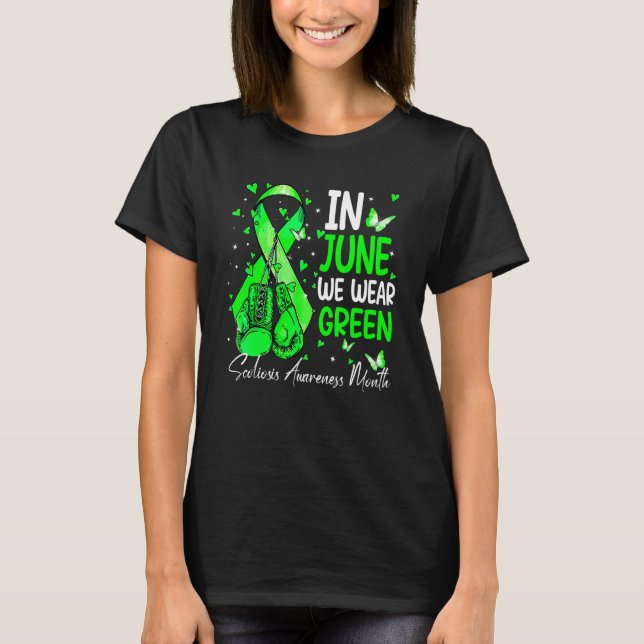 Camiseta Guantes De Boxeo En Junio Usamos La Escoliosis Ver (Anverso)