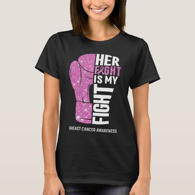Camiseta Guantes de boxeo Guerrero del cáncer de mama (Anverso)