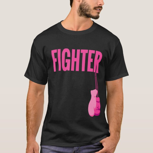 Camiseta Guantes de boxeo rosa Conciencia sobre el cáncer d (Anverso)