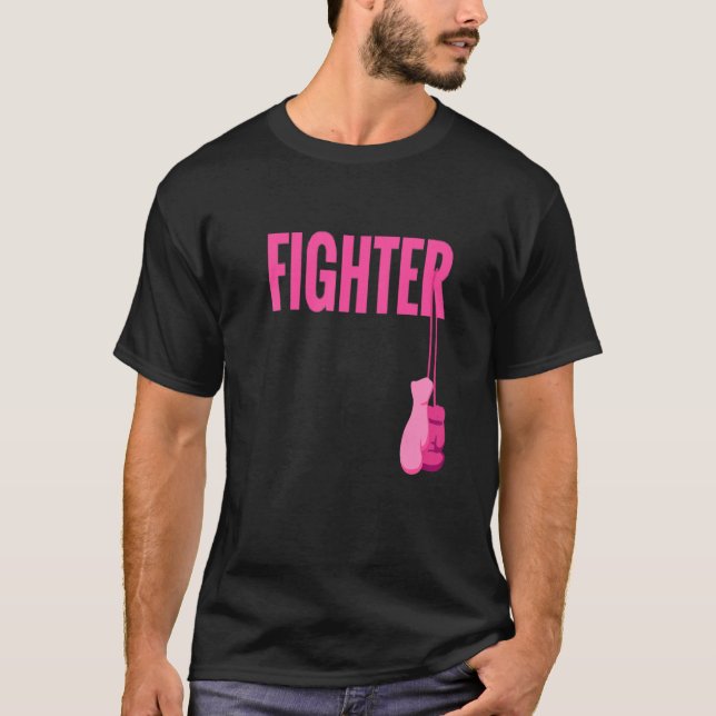 Camiseta Guantes de boxeo rosa Luchador de conciencia contr (Anverso)