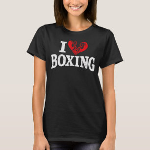 Camiseta Guantes de boxeo Vintage de corazón me encanta el 