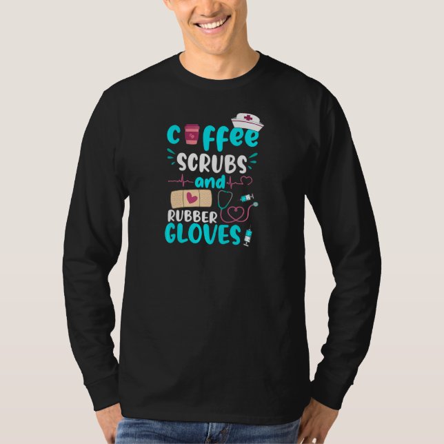 Camiseta Guantes de goma de Coffee Scrubs N Registradas (Anverso)