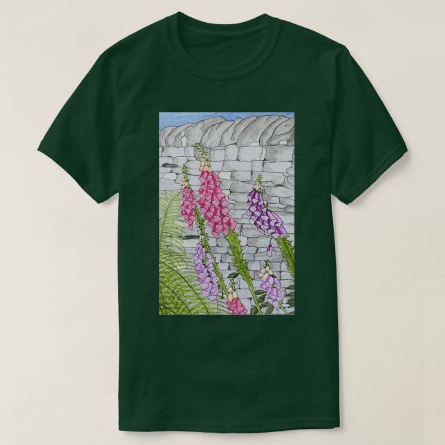 Camiseta Guantes y helechos (Diseño del anverso)