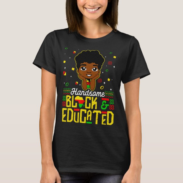 Camiseta Guapo negro educado niños de historia negra Ju (Anverso)