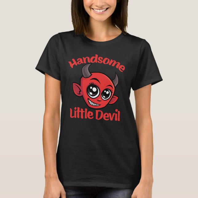 Camiseta Guapo Pequeño Devil Bebé Cartoon Character (Anverso)