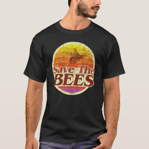 Camiseta Guardar abejas Mujeres Hombres Retro Vintage Sunse