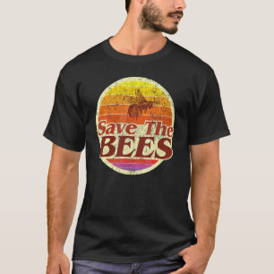 Camiseta Guardar abejas Mujeres Hombres Retro Vintage Sunse