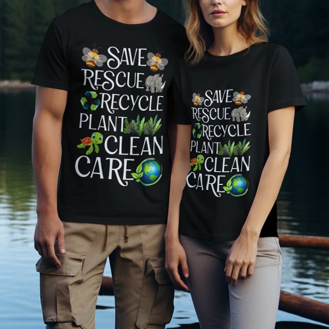Camiseta Guardar abejas Rescate Animales Reciclar Plastict (Subido por el creador)