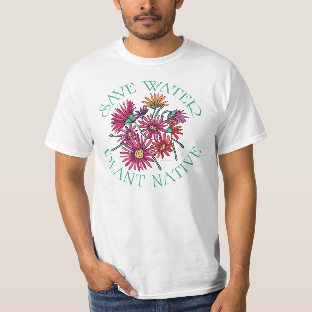 Camiseta Guardar agua - Planta nativa (Anverso)